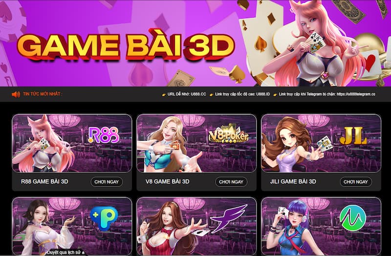 U888 32 Game bài 3D
